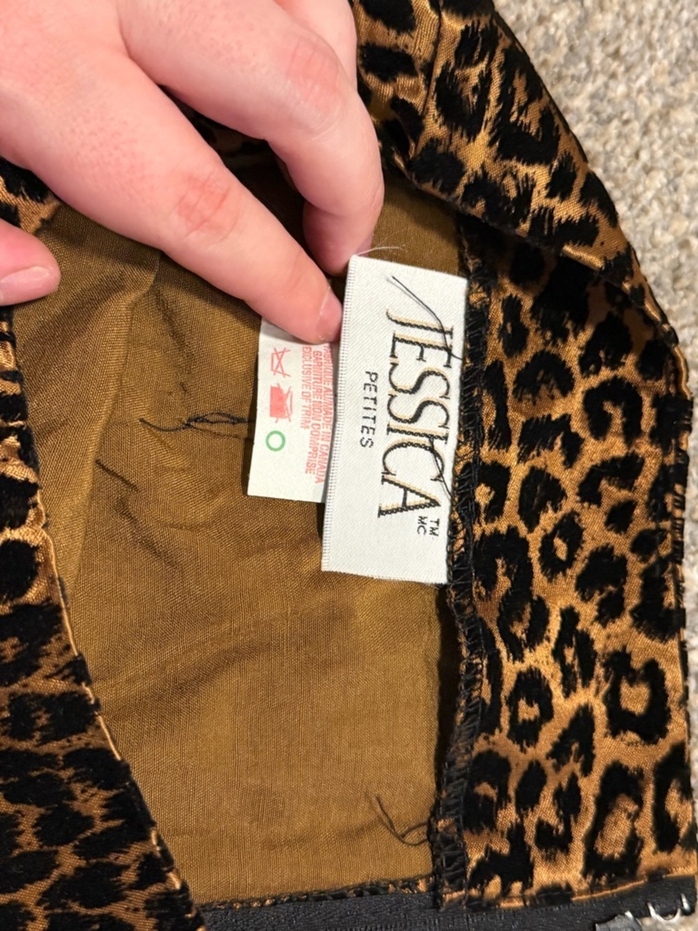 Vintage Jessica Leopard Print Skirt 14P Petite Made in Canada Mini - Picture 8 of 8